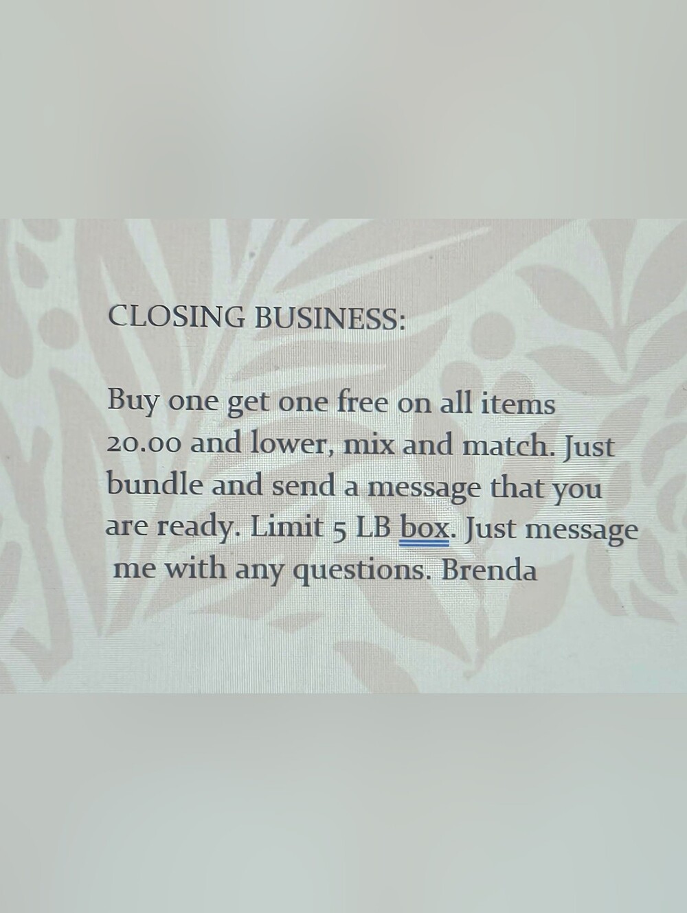CLOSING BY END DEC 2026